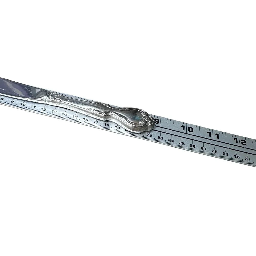 Lyon Queen's Fancy Stainless Steel‎ Dinner Knives Floral Scroll Pattern Set of 4
